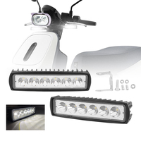DC12V plastique 6 pouces 18W LED barre lumineuse de travail 6LED barre lumineuse de voiture faisceau de tache 6000K voiture moto conduite lampe pour UTV ATV 4X4 camion