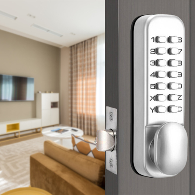 Doorplus Digital Password Keyless Electronic Entry Smart Door Locks Security Code Mechanical Door Lock Gate Deadbolt Door Lock