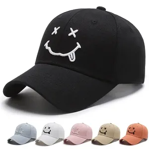 JX beyzbol şapkası mutlu yüz Ha doruğa kap bahar ve sonbahar güneş şapkası rahat Unisex hediyeler için Ideal seçim