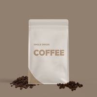 Sacs à café plats en papier kraft brun personnalisés avec fermeture éclair et valve de dégazage unidirectionnelle, fournisseur d'usine pour les sacs à café personnalisés