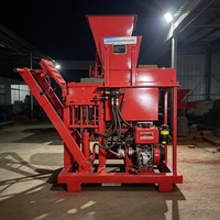 Machine de fabrication de briques semi-automatique à moteur diesel pour briqueterie de terrain, avec dispositif de moulage, fournie directement par l'usine
