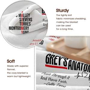 SOULZZZ <span class=keywords><strong>Couverture</strong></span> en polaire Grey's Anatomy, <span class=keywords><strong>couverture</strong></span> en flanelle, canapé, battement de cœur curatif, peluche légère et chaude, 60x80 pour filles, garçons, femmes - Product Image 6