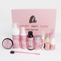 Nouveau Logo Personnalisé Boîtes d'Installation de Perruques Étanche Colle de Dentelle Teinte Spray Kit de Perruque Dentelle Marque Privée Kit de Colle de Dentelle à Tenue Forte