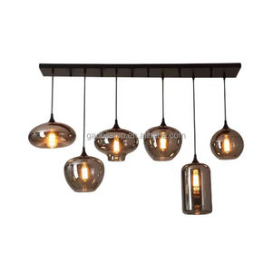 Lámpara Colgante Moderna de Bola de Cristal Gris Ahumado para Isla de Cocina, Luz Decorativa Nórdica para Restaurante - Product Image 6