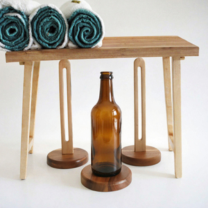 Modern Wood Multifunctional Single Tier Standing Kitchen Cleaning Tools Toilet-Bottle Paper Storage Holder Stand Set 3 <b>Roll</b> - Product Image 2