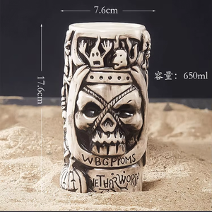 Especial Beachcomber Hawaii Party Gran Tiki Cóctel Taza de cerveza Taza Tiki en forma personalizada Lavado con agua - Product Image 6