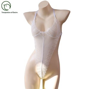 Nuova Lingerie Sexy in Pizzo e Nylon, Body Aderente Senza Schienale, Produzione Diretta ODM - Product Image 4