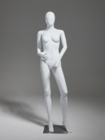 Maniquí Femenino de Cuerpo Completo en Plástico PP Sostenible, Blanco Brillante, para Exhibición de Ropa de Moda