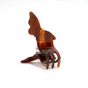 Pinza de Pelo Elegante con Diseño de Mariposa Marrón, con Pedrería, Venta al Por Mayor, Personalizada, de Alta Calidad, USA Glow Brooks Inc - Product Image 3