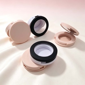 Mini Multiple Colors Eyeshadow Case Custom Logo Plastic Blush Case ABS Empty <b>Compact</b> Powder Container Cosmetic Packaging - Product Image 1