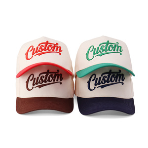 Mũ bóng chày <span class=keywords><strong>cotton</strong></span> thêu nổi 3D logo tùy chỉnh hai màu, 5 tấm, không cấu trúc, dành cho nam - Product Image 2