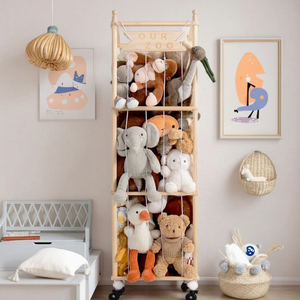Organizzatore Giocattoli in Legno da 54 Pollici, Capacità Extra Large, Salvaspazio, Scaffale per Cameretta Bambini, Portaoggetti per Peluche - Product Image 3