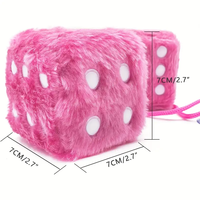1 paire de dés carrés rétro suspendus couple de dés en peluche floue à pois décoration intérieure de voiture