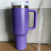 Gobelets isothermes réutilisables de 40 oz en acier inoxydable à double paroi sous vide pour café glacé, avec couvercles et pailles