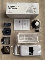 Mandoline de cuisine 12-en-1 en plastique alimentée par USB, coupe-fruits et légumes, hachoir à oignon, trancheuse à légumes, outils portables pour la maison