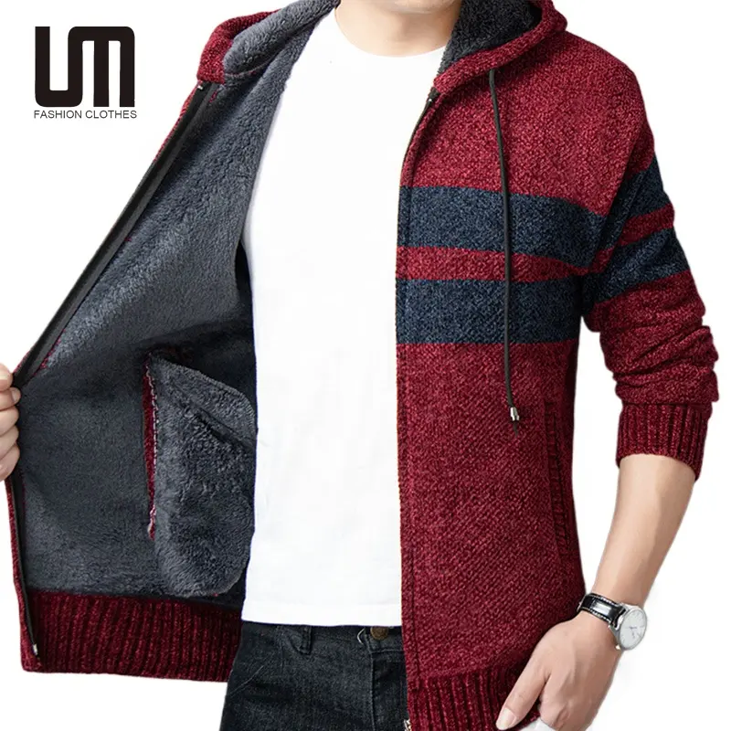 Liu Ming Herfst Winter Mode 2024 Nieuwe Kleding Slim Fit Patchwork Lange Mouwen Gebreide Jas Vest Voor Heren