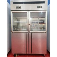 Congélateur commercial à quatre portes en acier inoxydable 201/304, plage de température -18°C à -22°C, pour cuisine centrale