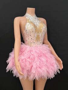 Set di Costume Kpop interattivo da Bar DS coreano Club femminile rosa diamante X006 <span class=keywords><strong>Sexy</strong></span> Hot Dance gatti congiunti Gogo - Product Image 5