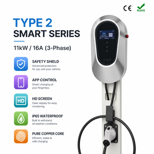 Station de recharge pour voiture électrique <span class=keywords><strong>Wallbox</strong></span>, chargeur EV Type 2 11 kW, <span class=keywords><strong>Wallbox</strong></span> 16A Type 2, station de recharge rapide AC, chargeur mural EV - Product Image 1
