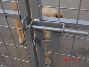 Cina ukuran kustom bubuk dilapisi kandang anjing luar ruangan logam besar kandang anjing rumah anjing - Product Image 6