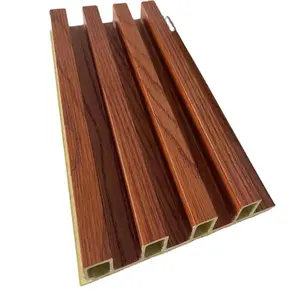 Factory Indoor Decor Wood Plastic Composite PVC Coating Cladding Fluted Wall Board WPC Interior Wall Panel