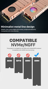 Reines Kupfer-Heizwaschbecken thermisch-leitendes Klebe-Modul für NGFF <span class=keywords><strong>M</strong></span>.2 2280 SSD Heizwaschbecken ssd-Lüfter - Product Image 5