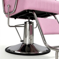 Fauteuil de Barbier Hydraulique Inclinable Rose Tendance en Cuir PU avec Appui-tête Amovible et Hauteur Réglable pour Salon de Coiffure