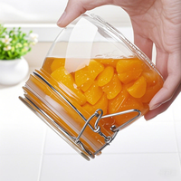 Bocal en verre hermétique avec couvercles à boucle, écologique, portable, capacité de 150 ml, récipient de stockage alimentaire pour la cuisine, la mise en conserve, les céréales, les pâtes