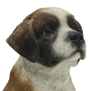 Statue de chien en résine personnalisée, Sculpture de chien saint-ard siège, réaliste - Product Image 5