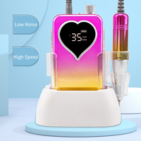 Machine à ongles électrique portable professionnelle 35000 tr/min pour ongles en acrylique et gel, kit de manucure et pédicure rechargeable