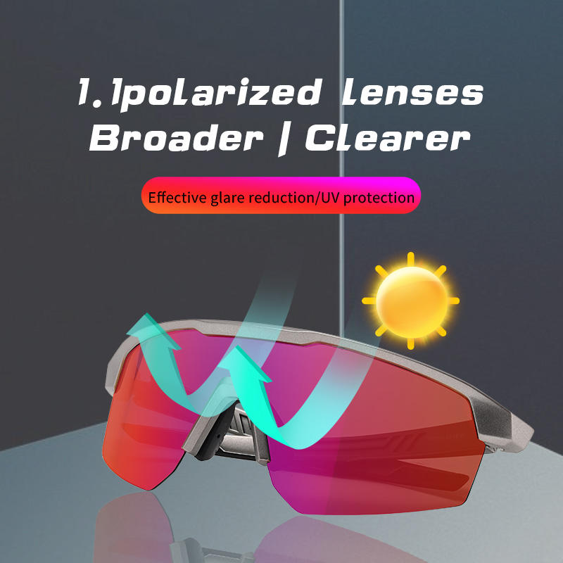 OEM TR90 Polarized Cycling Glasses Oversized UV400 Custom Logo Bulk Protection Sport Sunglasses