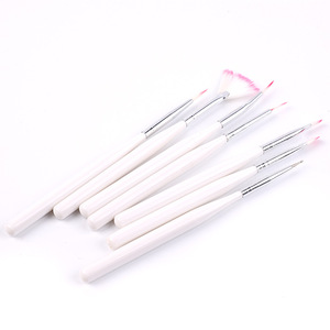 Kit de 7 pinceaux à ongles roses pour nail art, marque privée, pour liner, peinture, dessin, poils en nylon, conception de gel, salon de manucure - Product Image 6