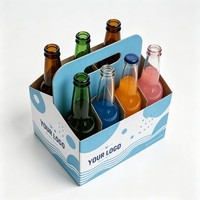 Boîtes de transport de bière personnalisées rigides pliables jetables avec poignée, emballage de bière en carton pour 4 ou 6 bouteilles