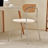 Chaise de salle à manger DW1190 Quanu, nouvelle chaise en velours teddy avec pieds en métal, éponge haute résilience, design moderne et simple, pour salle à manger/bureau