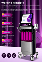 Appareil de beauté portable Hydro 10/8 en 1 pour dermabrasion à l'eau H2O2, machine de peeling facial à jet d'eau
