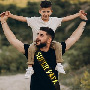 SUPER PAPA - Banda con Lámina Dorada y Frase Divertida 'Bless Dad' en Negro, para Decoración de Fiestas del Dí<span class=keywords><strong>a</strong></span> del <span class=keywords><strong>Padre</strong></span>, Regalo de Cumpleaños para Papá - Product Image 5