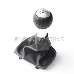 Pomo de Palanca de Cambios de Cuero para Auto, 5 y 6 Velocidades, Audi A3 2000-2003, Ergonómico, con Cubierta Antipolvo Integrada - Product Image 5