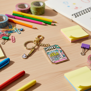 سلسلة مفاتيح ترويجية بقفل، هدية للتوعية بالصحة النفسية، حلية للمحفظة أو الحقيبة، ميداليات مفاتيح مخصصة من المينا الصلب، سلسلة مفاتيح معدنية مع قلادة - Product Image 4