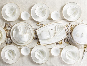 ชุดอาหารจานชามลายดอกไม้ 60 ชิ้น ขายส่ง ทำจากเซรามิกเนื้อดี - Product Image 6