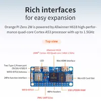 Orange Pi Zero 2W 1 Go de RAM Ordinateur monocarte DDR4 Allwinner H618 Carte de développement WiFi-BT