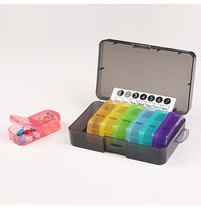 Best Verkopende 7-daagse Draagbare Medicijndoos Met Aangepaste Logo Duurzame Pp Plastic <span class=keywords><strong>Pil</strong></span> Organizer Wekelijkse <span class=keywords><strong>Pil</strong></span> Organizer In Opp Zak - Product Image 2