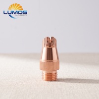 LUMOSLASER Nosel Pengelasan Laser QILIN-J M10 Tahan Panas dengan Pengumpan Kawat Ganda, Ujung Kontak Tembaga untuk Mesin Las Laser Genggam