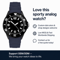 Montre à quartz Sekonda Dive pour homme, 38 mm, noire, avec affichage analogique et bracelet en silicone bleu 30188