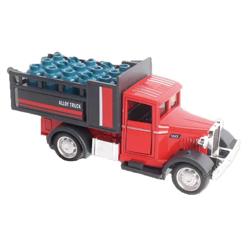 Yeni alaşım Diecast geri çekme inşaat araçları ve kamyonetler ile işıklar ve müzik OEM ODM pres döküm Model araba oyuncaklar boys için