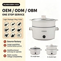 Casserole électrique multifonctionnelle 110V 2L 600W, cuve intérieure antiadhésive en titane, multicuiseur tout-en-un facile à nettoyer, OEM ODM