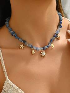 महासागर शैली गर्मियों के गहने उच्च गुणवत्ता वाली प्राकृतिक शेल चेन कंंच पेचलेस नेकलेस हार पुक्का शेल गहने बेड हार हार सेट - Product Image 6