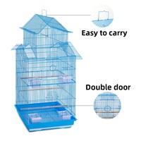 Cage à oiseaux pliable à double couche de style maison pour perroquets et canaris, design chinois