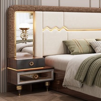 Ensemble de meubles de chambre à coucher complet de style turc moderne pour adultes, lit double, suite, rangement à domicile, cadre en bois, luxe, taille king