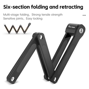 WEST BIKING Six-Section Alloy Steel <strong>Portable</strong> Bicycle Folding <strong>Lock</strong> Anti-Theft Secure Bike Cycling Foldable <strong>Lock</strong> - Product Image 4