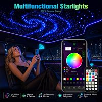 Kit d'éclairage LED de plafond à fibres optiques RGBW effet ciel étoilé scintillant avec contrôle APP/télécommande, construction en plastique pour voiture, maison, fête